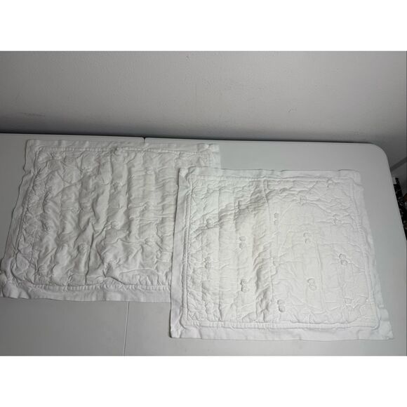 Rare Pottery Barn Set of 2 White Standard Pillow Sham Cotton - Picture 1 of 16